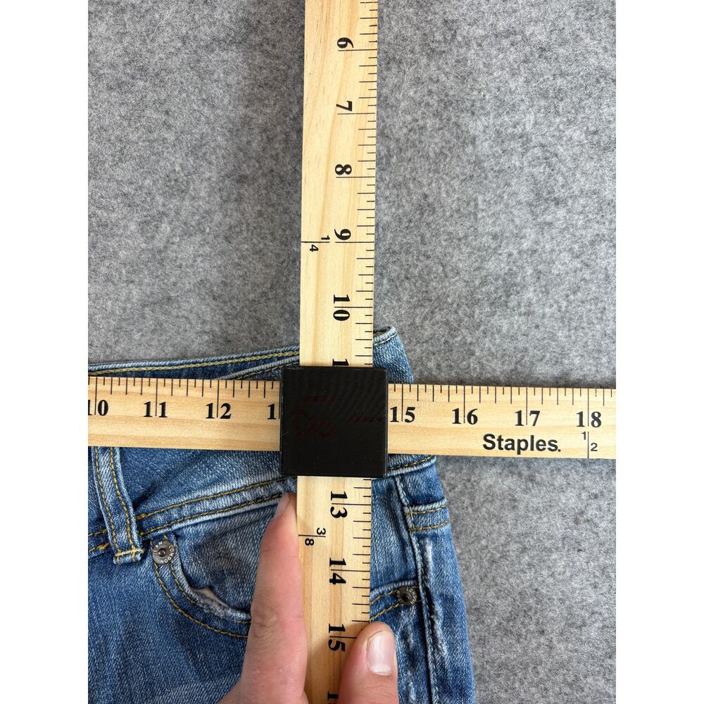 Vintage 90s London Jean Denim Cropped Capri Jeans Womens 6 Blue Distressed Faded - Picture 7 of 7